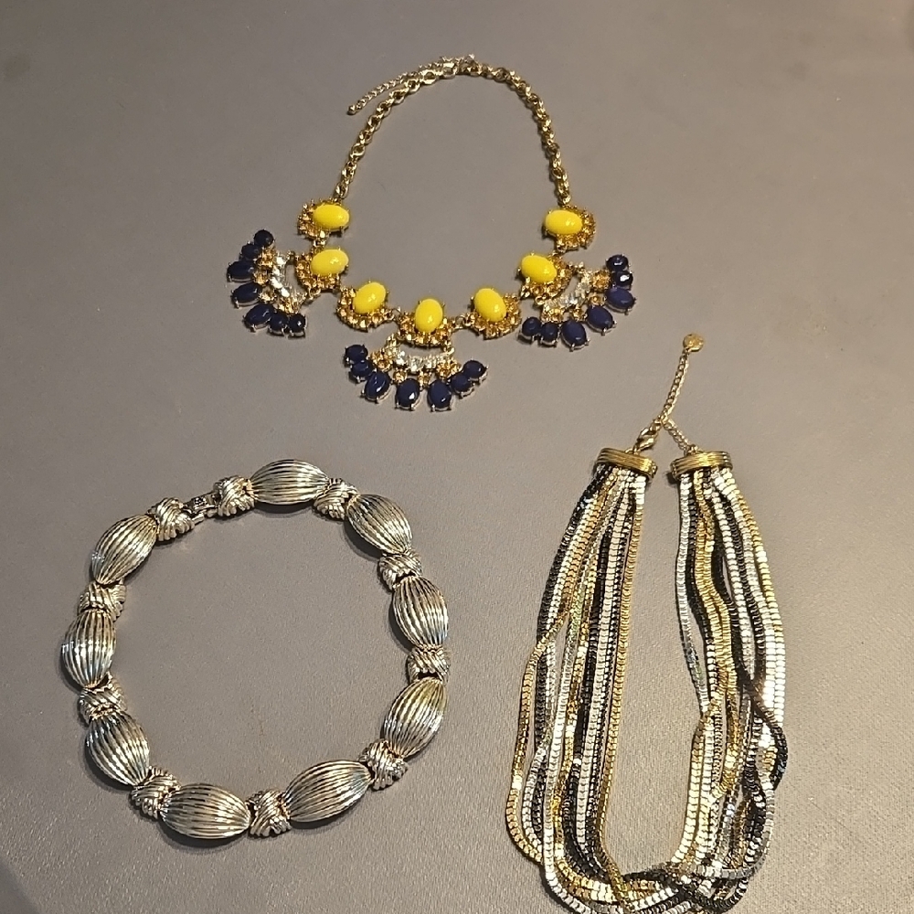 Elegant Yellow and Blue Statement Necklace